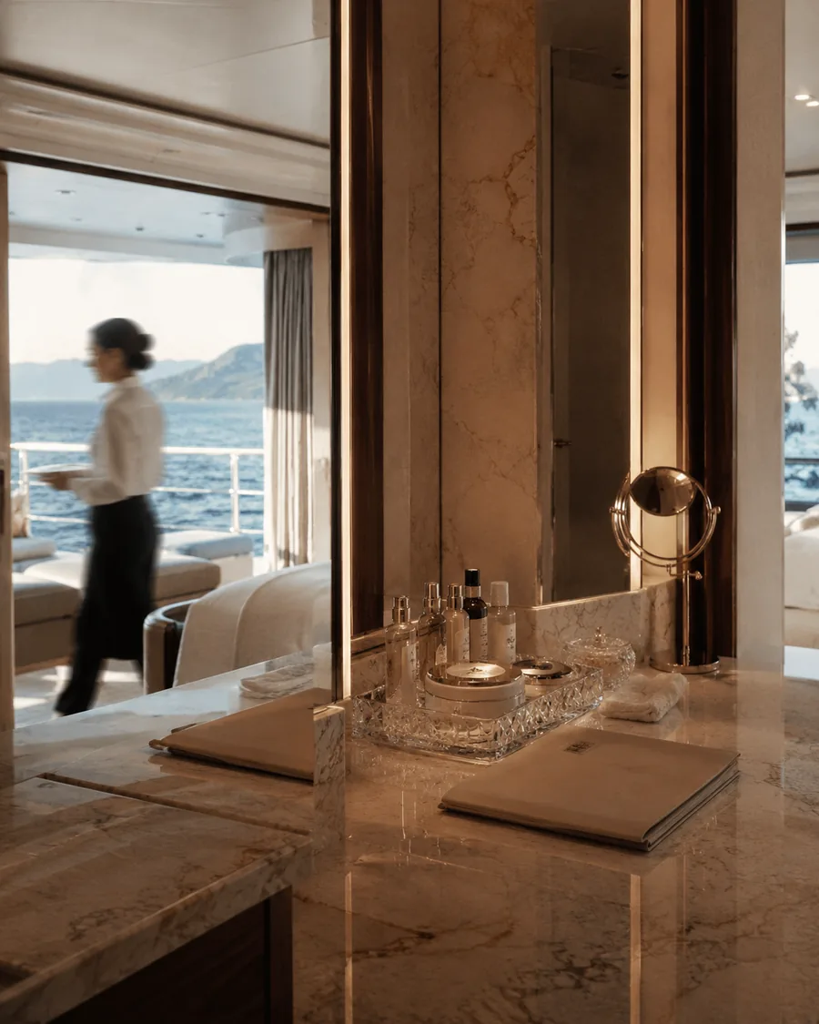 Master suite vanity, bath and skin care